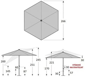 Doppler EXPERT 280 cm - slnečník s automatickým naklápaním kľučkou - 2. akosť (S270)