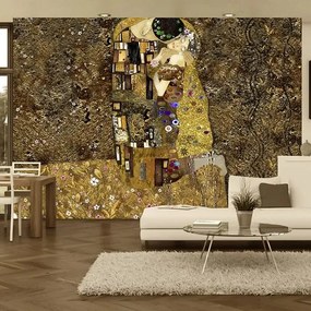 Fototapeta - Klimt inspiration: Golden Kiss Veľkosť: 147x105, Verzia: Samolepiaca