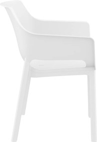 DORA záhradná stolička s podrúčkami white