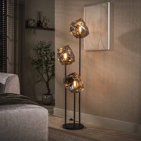 Stojaca lampa 72-26 Rock 3L Chrome glass  - Komfort-nábytok