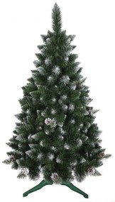 Nádherná zasnežená vianočná borovica so šiškami 150 cm