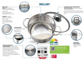 Elo 22224 Basic Nerezový hrniec Brillant 24 cm,5,4 l, 5,4 l