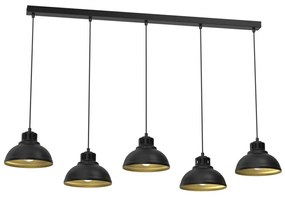 Luster na lanku SVEN 5xE27/15W/230V čierna/zlatá