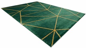 Koberec EMERALD exkluzívny 1013 glamour, styl geometrický fľaškovo zelený / zlatý