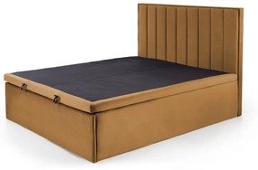 Kontinentálna čalúnená posteľ ASENTO 160x200 - horčicová