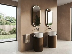 Sapho Sapho, OASIS keramické umývadlo voľne stojace ø 40x89cm, biela/betón infinity, AS408-42238