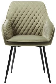 Khaki čalúnené jedálenské kreslo s podrúčkami Milton – Unique Furniture