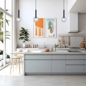 Luster na lanku NIKO 1xG9/9W/230V pr. 15 cm čierna