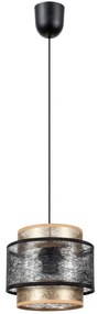 Luster na lanku GABI 1xE27/60W/230V zlatá/čierna pr. 20 cm