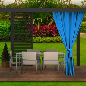 Luxusné extérierové modré závesy do záhradného altánku 155 x 240 cm