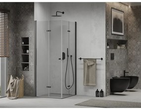 Mexen Lima Duo sprchovací kút 80 x 80 cm, 6mm číre sklo-čierny profil, 856-080-080-70-00-02