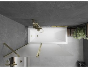 Mexen Flip, vaňová zástena 1-krídlová 120 x 150 cm, otočné krídlo, 6 mm námraza sklo, zlatý profil, 894-120-101-50-30