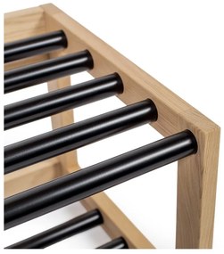 Čierna/prírodná kovová polica na topánky – Woodman