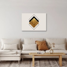 Obraz - Abstrakcia zlatá a biela N⁰1 (70x50 cm)