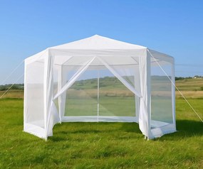 Záhradný pavilónový altánok, s moskytiérou, biely, MultiGarden