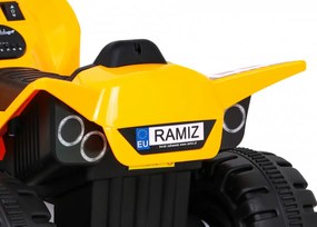 Ramiz Najrýchlejšia batériová štvorkolka pre deti Žltá + 25W motor
