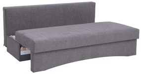 Čalúnená rozkladacia trojmiestna pohovka na každodenné spanie bez opierok PAUL sivá