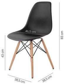 ModernHome Jedálenská stolička sada 4 ks - čierne, PC-005 BLACK