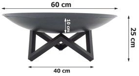 ZÁHRADNÉ OHNISKO NEREO ČIERNE 60 cm