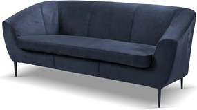 Trojmiestna pohovka Olivio, námornícka modrá zamatová látka