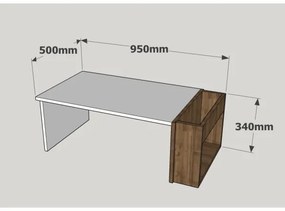 Konferenčný stolík VIEW 34x95 cm biela