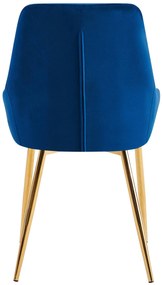 Sada 2 ks jedálenskej stoličky Elmira zamat - tmavomodrá