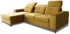 Rohová sedacia súprava s funkciou spánku Belavio Mini Ľavý - žltý Monolith 48