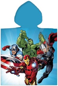 Detské / chlapčenské pončo - plážová osuška s kapucňou Avengers - MARVEL - 100% bavlna - 50 x 110 cm