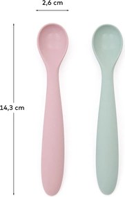 Ružové/tyrkysové plastové/zo silikónu detské lyžičky v súprave 2 ks Lili – Kave Home