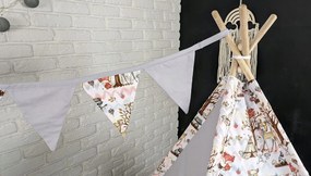 Detský stan TEEPEE (TÝPIE) ANIMALS s doplnkami - LES - šedý