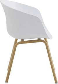 Biela plastová jedálenská stolička s nohami v dizajne dreva Tiopi - 54*51*82 cm