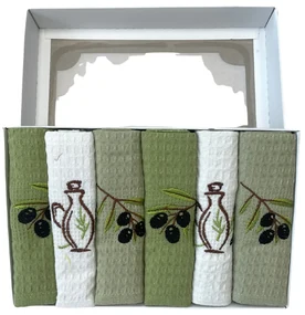 Utierky na riad vaflové Olive 40x60cm 6ks TiaHome