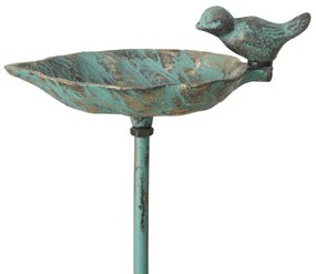 Zapichovacie napájadlo pre vtáky Karla Leaf, 98x20x14 cm, liatina, zelená