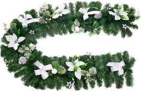 Dekorácia MagicHome Vianoce, girlanda, bielo-strieborná 200 cm