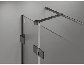 Mexen Lunar T sklápací sprchový kút pravý 125 x 120 cm, číre sklo, brúsený grafit, 834T-125-120-66-00-P