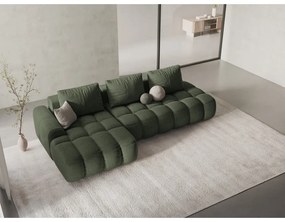 Zelená rozkladacia/s úložným priestorom rohová pohovka (ľavý roh/s leňoškou) Linz – Cosmopolitan Design