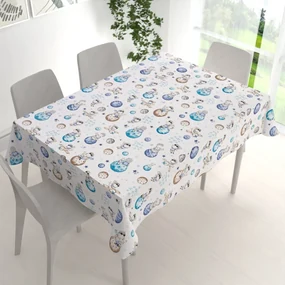 Biante Detský bavlnený obdĺžnikový obrus Sandra SA-644 Malý modrý princ na bielom 60x100 cm