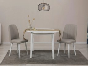 Jedálenský set Nidupo 5 (biela + krémová) (pre 2 osoby). Vlastná spoľahlivá doprava až k Vám domov. 1093765