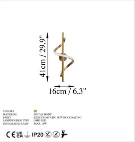 Nástenné svietidlo Lıkma - 13511, zlatá