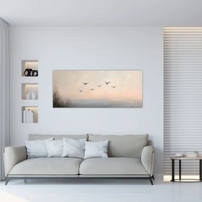 Obraz - Hejno vtákov (120x50 cm)