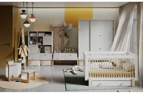 Svetlosivý/v prírodnej farbe nástenný detský vešiak Cube - Pinio