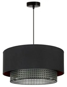 Duolla - Luster na lanku BOHO RATTAN 1xE27/15W/230V pr. 45 cm čierna