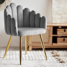 Jedálenská stolička LANA zamatová sivá 850023