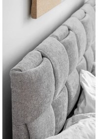 Svetlosivá čalúnená dvojlôžková posteľ s roštom 140x200 cm Eve – Miuform