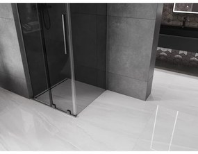 Mexen Velar L, sprchový kút s posuvnými dverami 110 x 110 cm, 8mm šedé sklo, grafit brúsený, 871-110-110-43-66