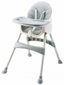 Eco toys Jedálenská stolička, stolček 2v1 - sivá