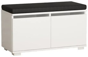 Skrinka na topánky DRAGO 42x80 cm biela/čierna