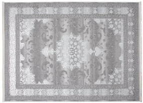 Exkluzívny bielo-sivý dizajnový interiérový koberec so vzorom Šírka: 80 cm | Dĺžka: 150 cm
