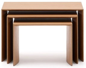 Odkladacie stolíky v súprave 3 ks v dekore duba 40x60 cm Litto – Kave Home