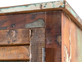 furniture-nabytek.cz - Masívna šatní skriňa Wakefield z recyklovaného dreva, lakovaná, viacfarebná – 90×60×180 cm